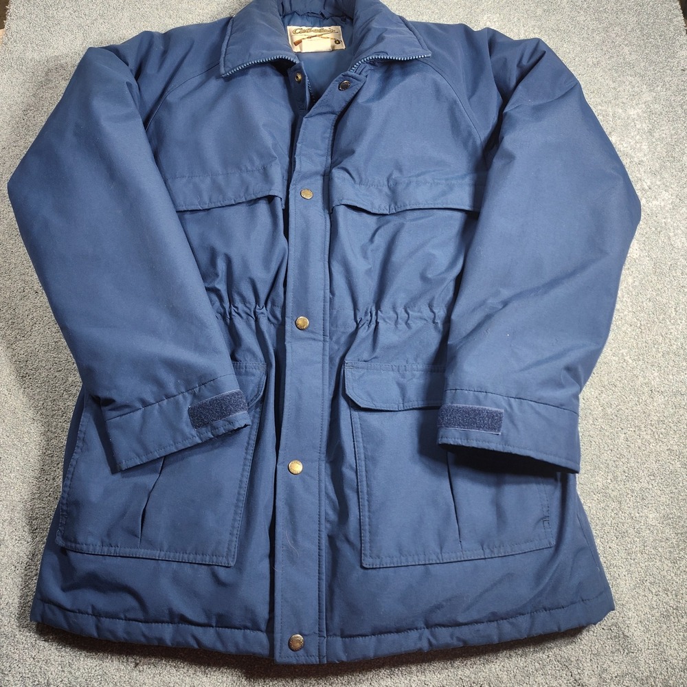 Cabelas Mens Gore Tex Medium Hunting Fishing Winter Jacket Coat Blue Outdoors